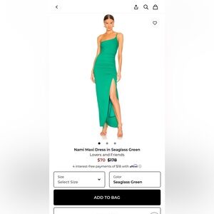 Lovers + Friends Seaglass Green Maxi Dress